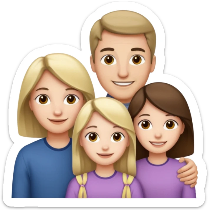 Familia : Novio, Novia, hija mayor , hija menor. sticker