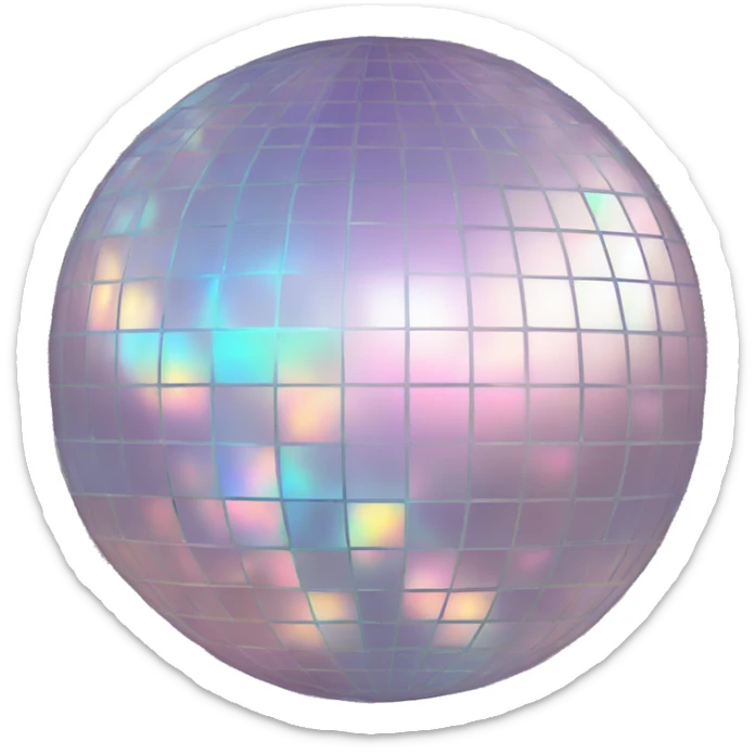 Mirror ball pale pastel holographic sticker