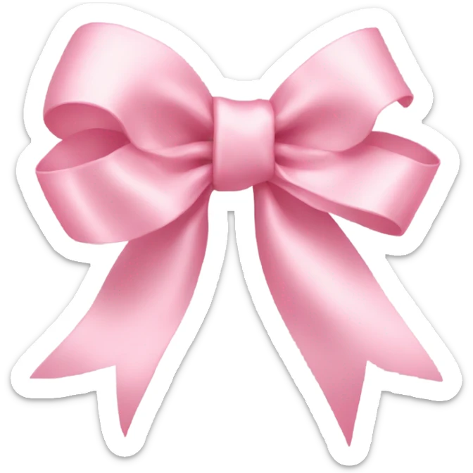 light pink ribbon bow sticker