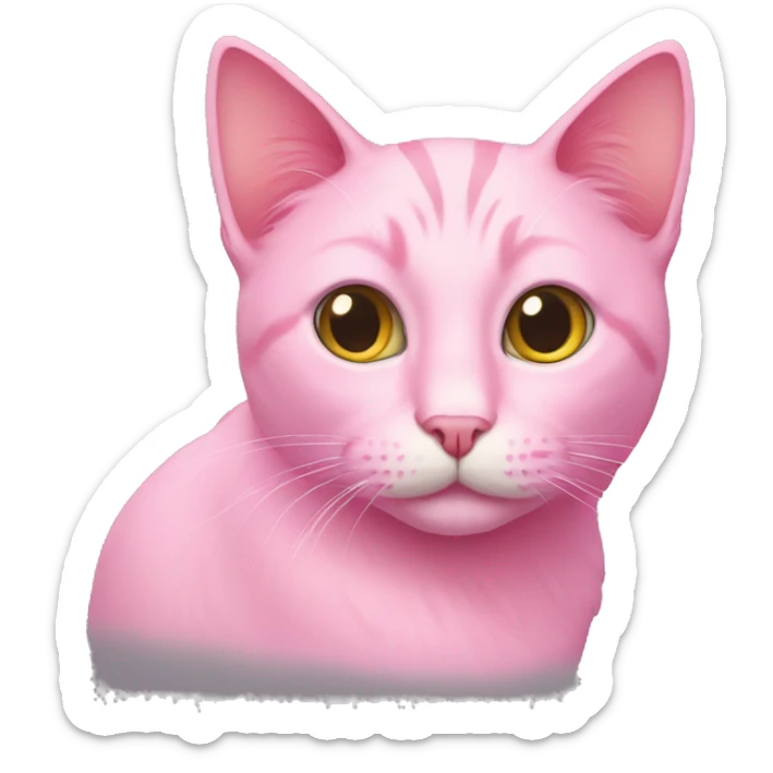 pink cat sticker