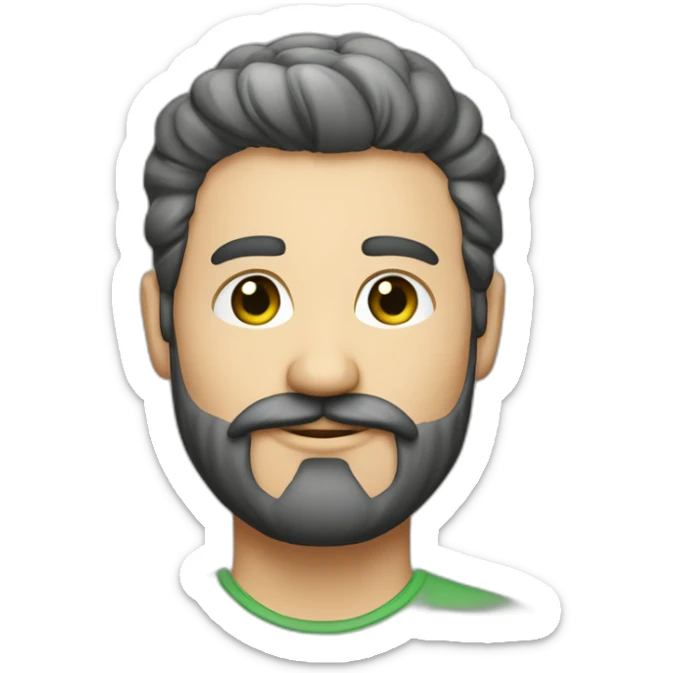 Hombre canadiense de piel blanca con ojos verdes- poca barba y cabello largo. sticker