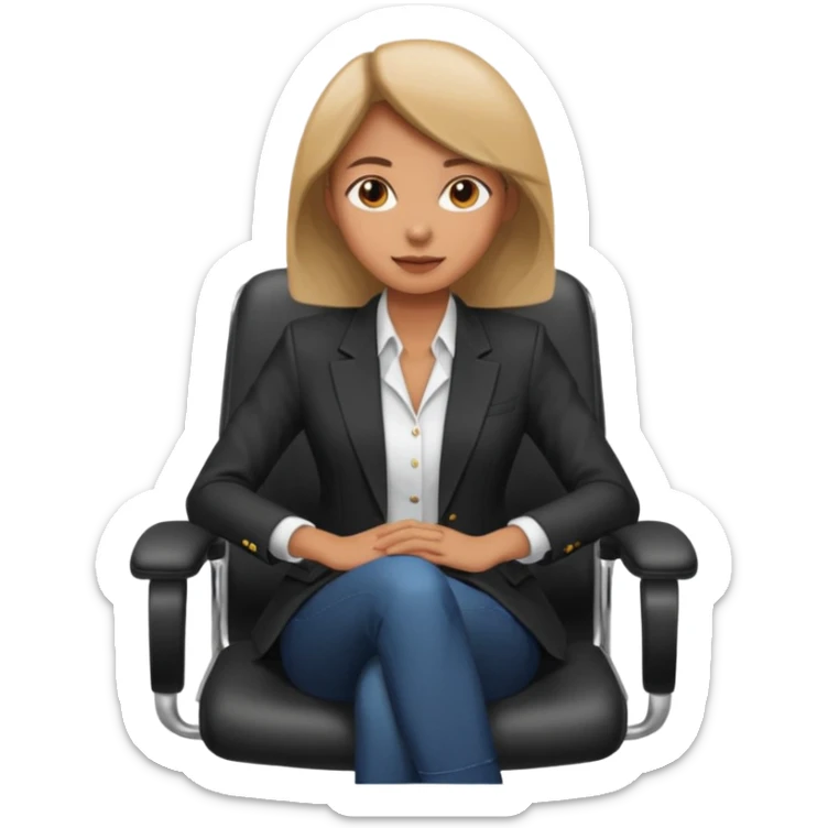 Back of woman sitting on an office chair sticker