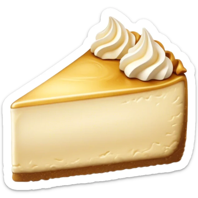 Cinematic Realistic Sernik Dessert Emoji, showcasing a rich, creamy cheesecake with a golden crust rendered with delicate textures and inviting, soft lighting. sticker