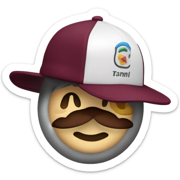 UN Buitre CON GORRA COLOR VINO QUE EN MEDIO TENGA UNA W COLOR AARI sticker