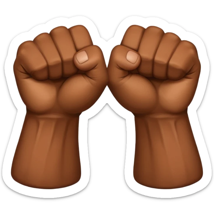 Left and Right fist from the top Perspektive with the Arms crossed over at the wrists  sticker