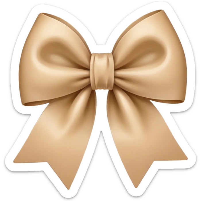 Beige bow sticker