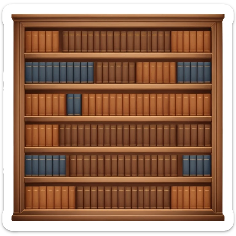 Brown bookshelves with books different shades of brown sticker