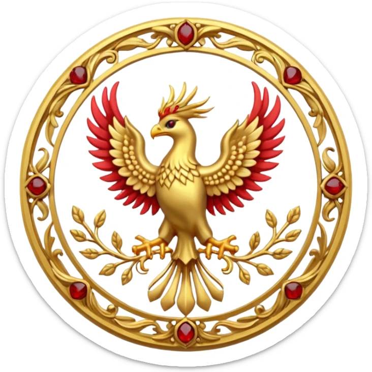 phoenix crest/brosch in a circle sticker