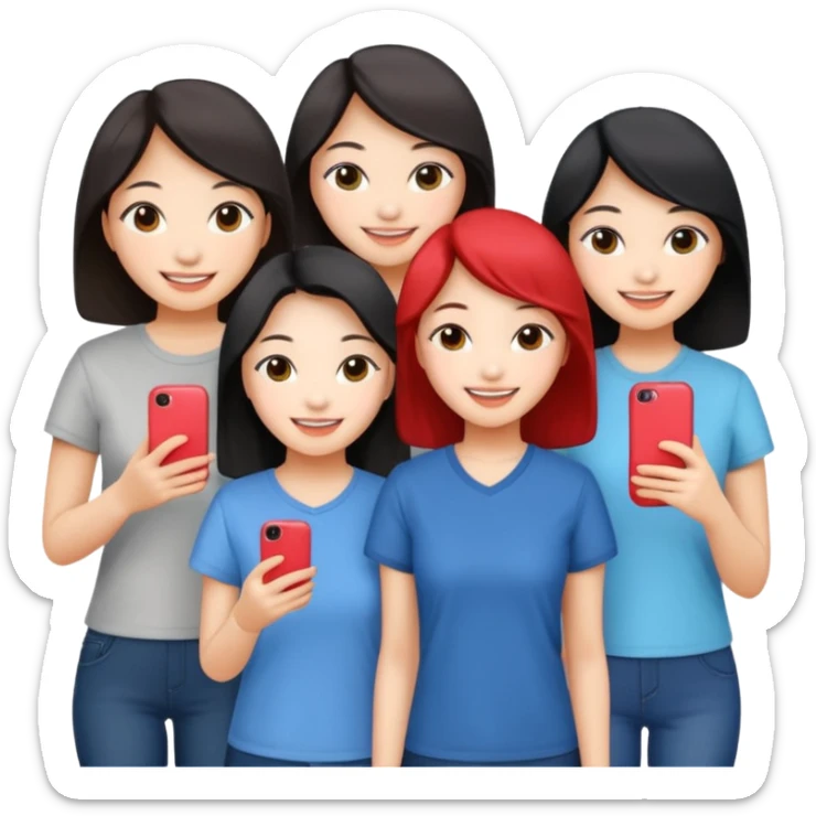 a group of friends who are female and all chinese from Hong Kong sticker