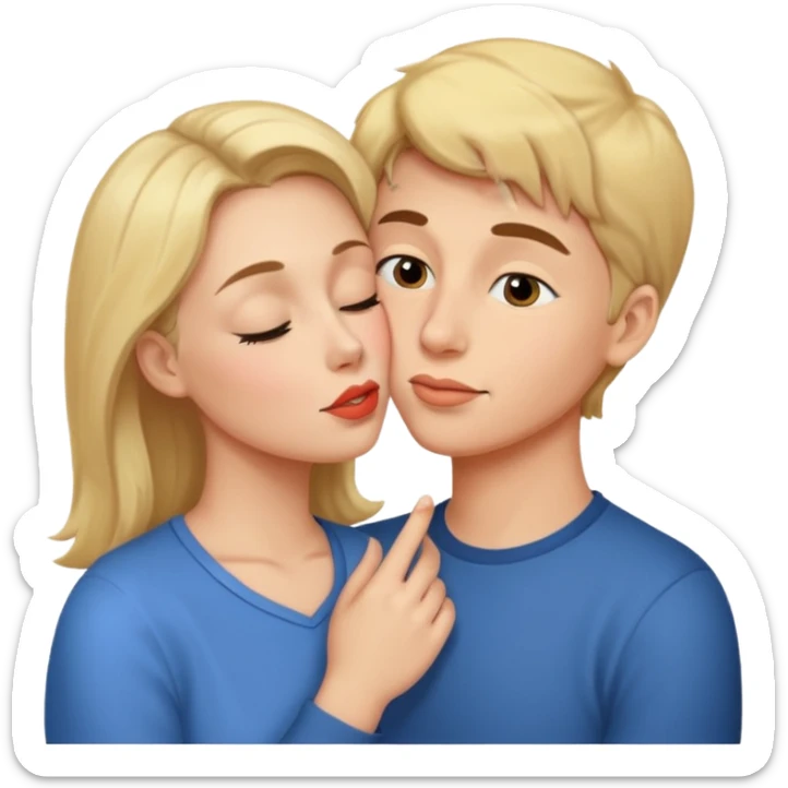 The part about the kiss on the cheek and the part about the kiss on the eye, a mother and son thing sticker