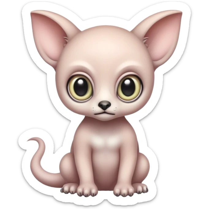 Adorable colorful baby pastel edgy animal-hybrid full body, big Eyes sticker