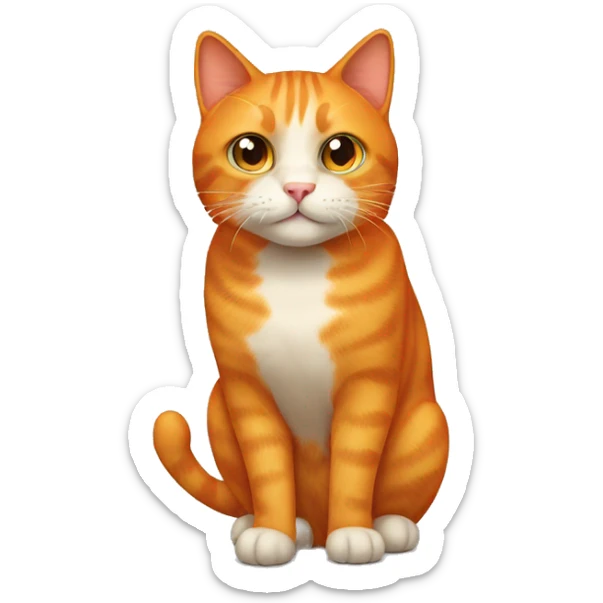 orange cat  sticker