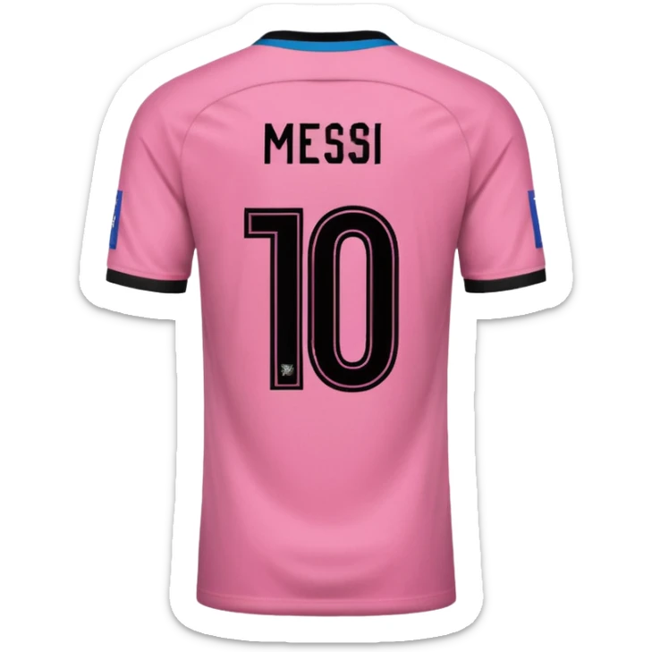 create an emoji of a pink football shirt that has MESSI 10 written on the back of it - the writing should be black sticker