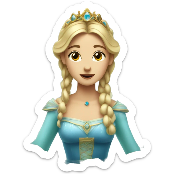 Emoji of a princess who is surrounded by lakes and springs and is apparently a princess of all the waters in the area sticker