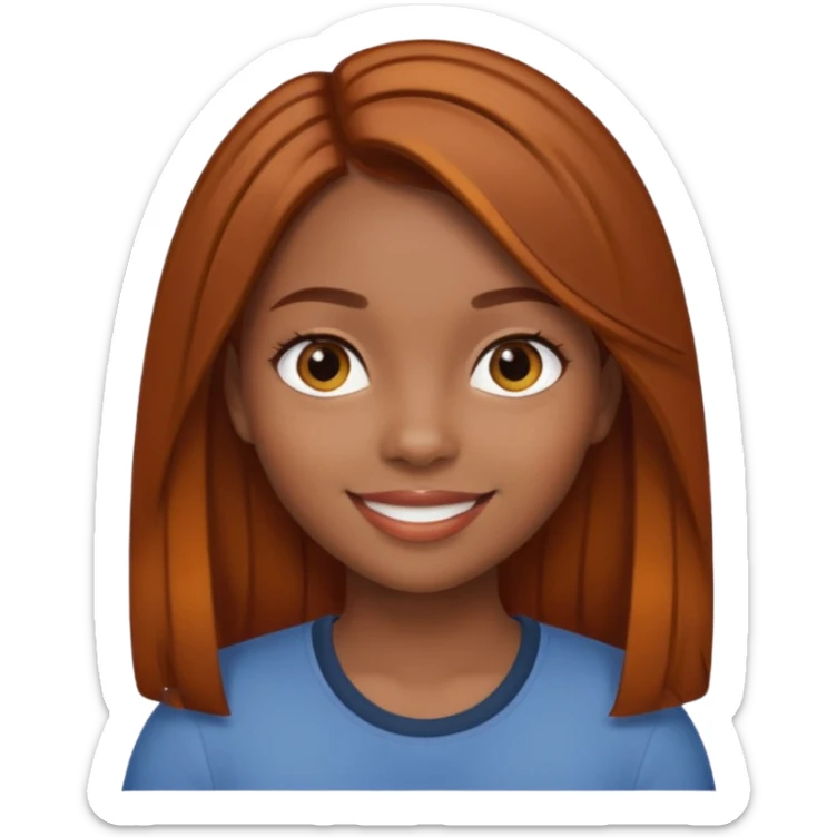 black and latina girl with straight brown hair with ginger highlights  sticker