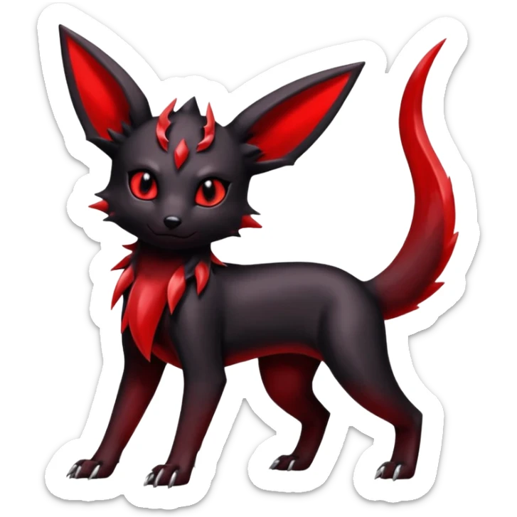  Shiny edgy dark gloomy red gothic cool badass emo-Umbreon-Salandit-Jolteon-fusion sticker
