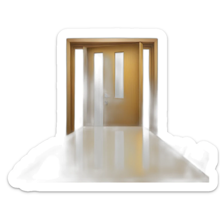 An emoji showing a door, semi-open, of a conference room, bright colors sticker