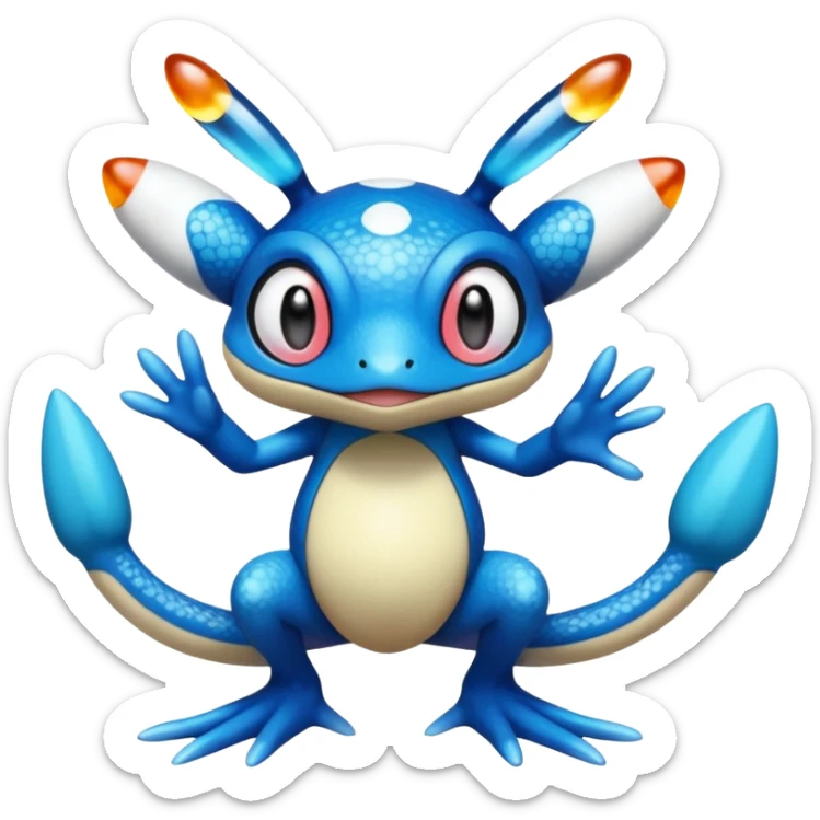 Froakie-Karrablast-Ferroseed-Pyukumuku-Perrserker-Cetitan-Pokémon-fusion (full body) sticker