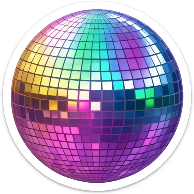 Iridescent big giant glistening glossy sparkly shiny glittery disco ball  sticker