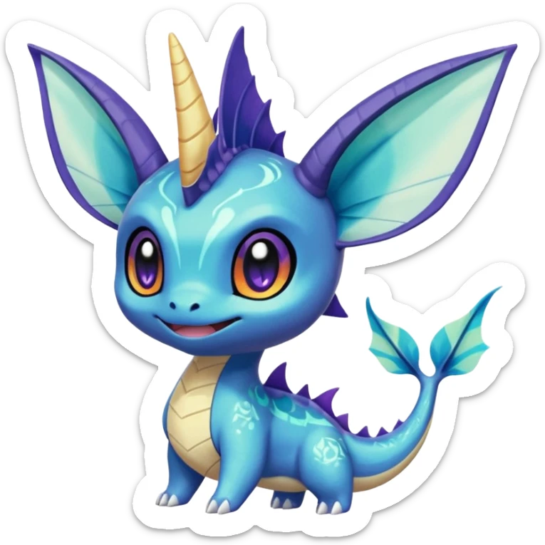 Meloetta-Vaporeon-Spyro-Toothless-Stitch-Pokémon-Fakémon-creature-hybrid sticker