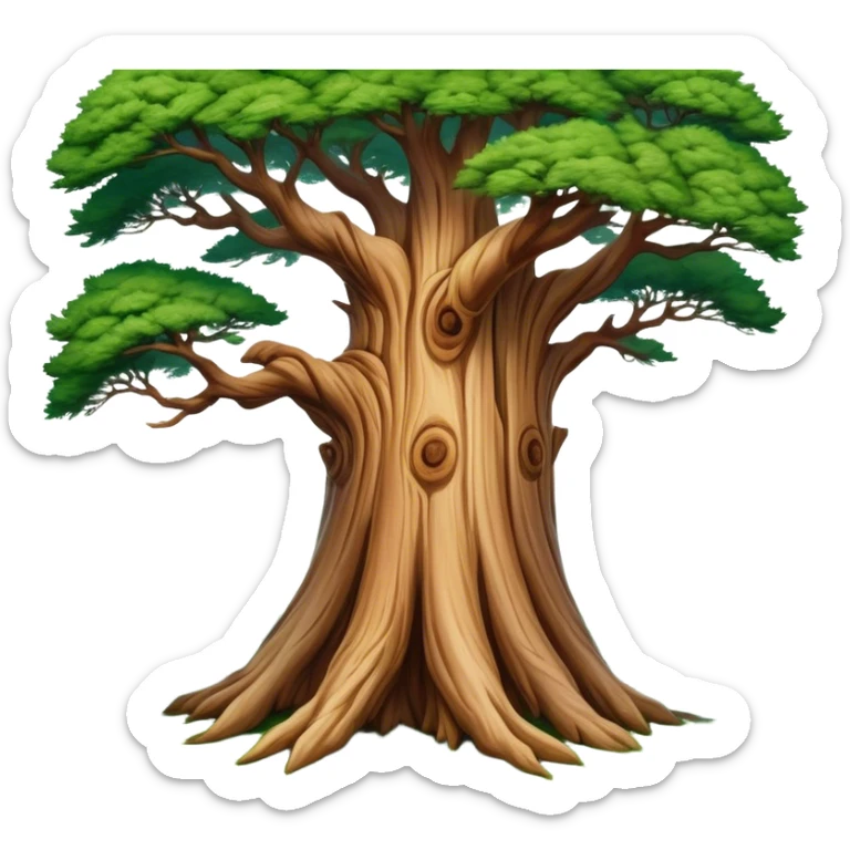 Cinematic Realistic depiction of a majestic Lebanese cedar tree, rendered with intricately detailed bark and lush, vibrant foliage, set against a softly lit, ethereal backdrop that emphasizes its national symbolism sticker