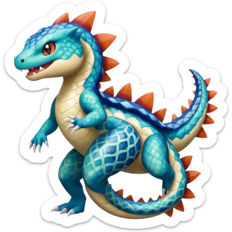 Meloetta-Feraligatr-Pokémon-Fakémon-fusion-hybrid-creature sticker