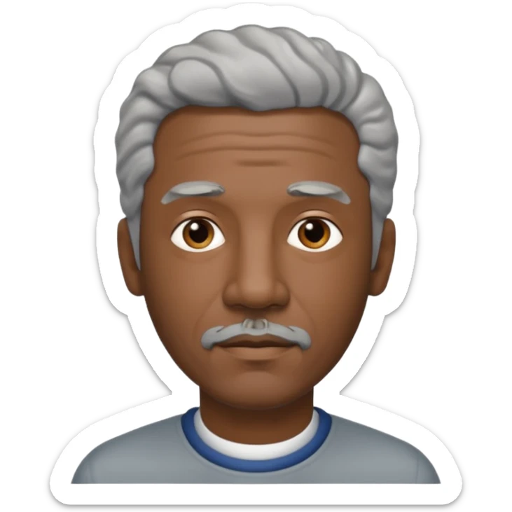 An avatar of a cool debinaire black man in his early sixties with shorter wavy gray hair, short sideburns and a short trimmed goatee. sticker