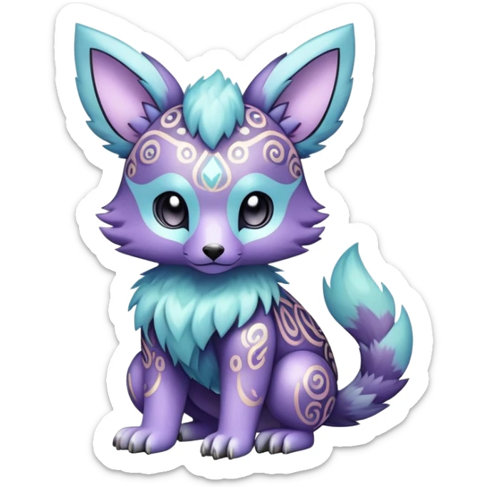 Cute cool shiny dark pastel colorful animal hybrid Fakemon full body sticker