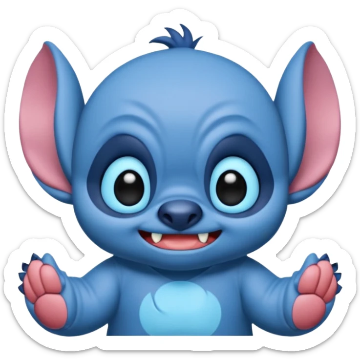 crie um memoji do personagem stitch onde ele esteja de pijama com carinha de sono sticker