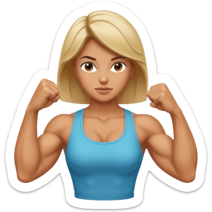 Woman with muscular arms and a manicured hand in a fist sticker