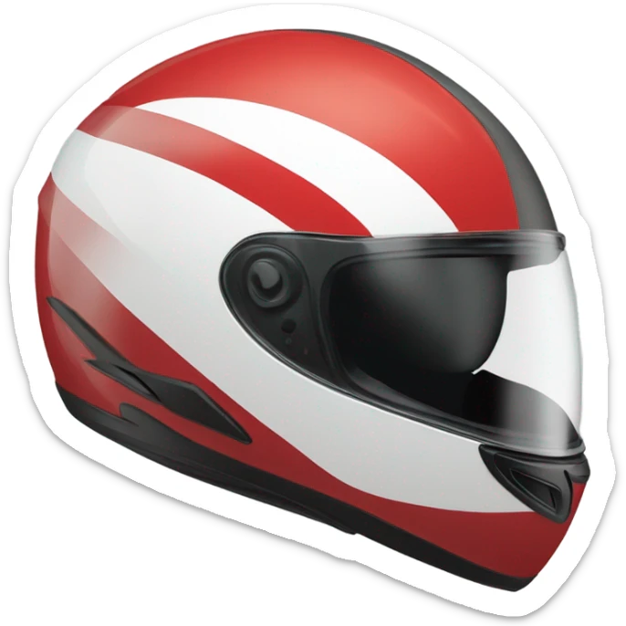 motorcycle-helmet red and white  sticker