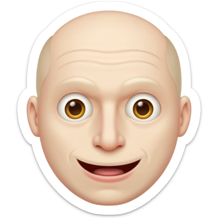 Creepy man with big mouth and no nose and ears no nise sticker