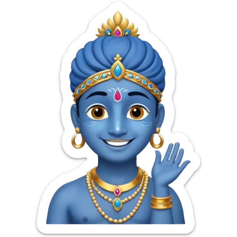 small emoji of god Krishna, which can used in  text massage  like we used other  sticker