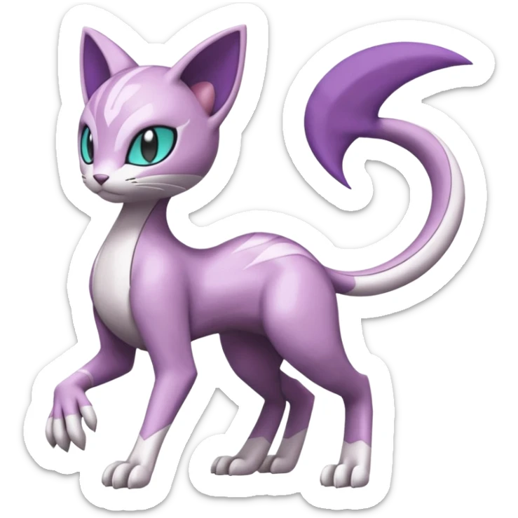 Meloetta-Mewtwo-Purrloin-Palkia-Pokémon-Fakémon-fusion-hybrid-creature sticker