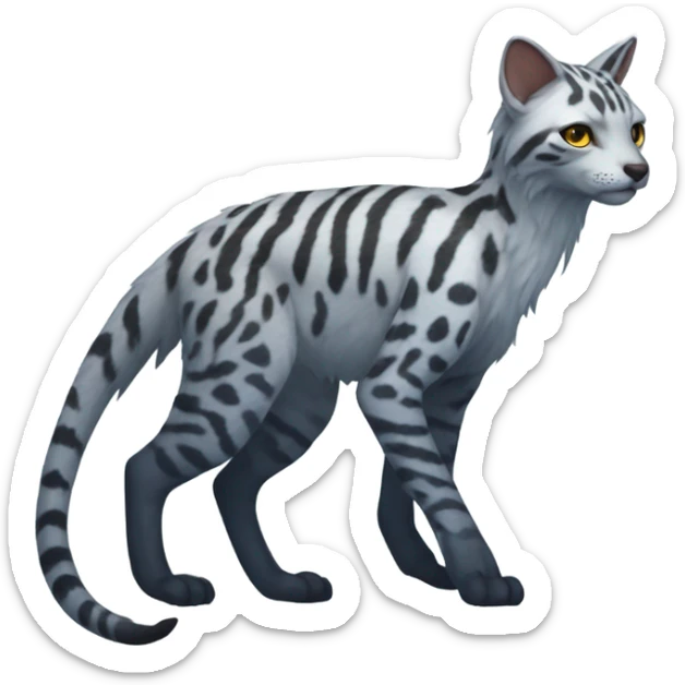 Modern Feral Rare Fantasy Vernid-Trico-species by LiLaiRa, random markings, full body sticker