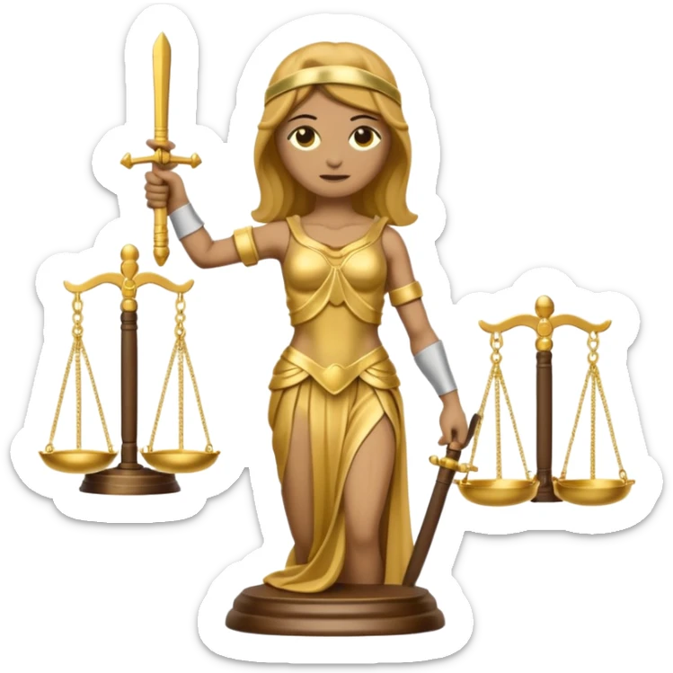 I want you to generate me a set of emojis about law, for example lady justice, a gavel and scales sticker