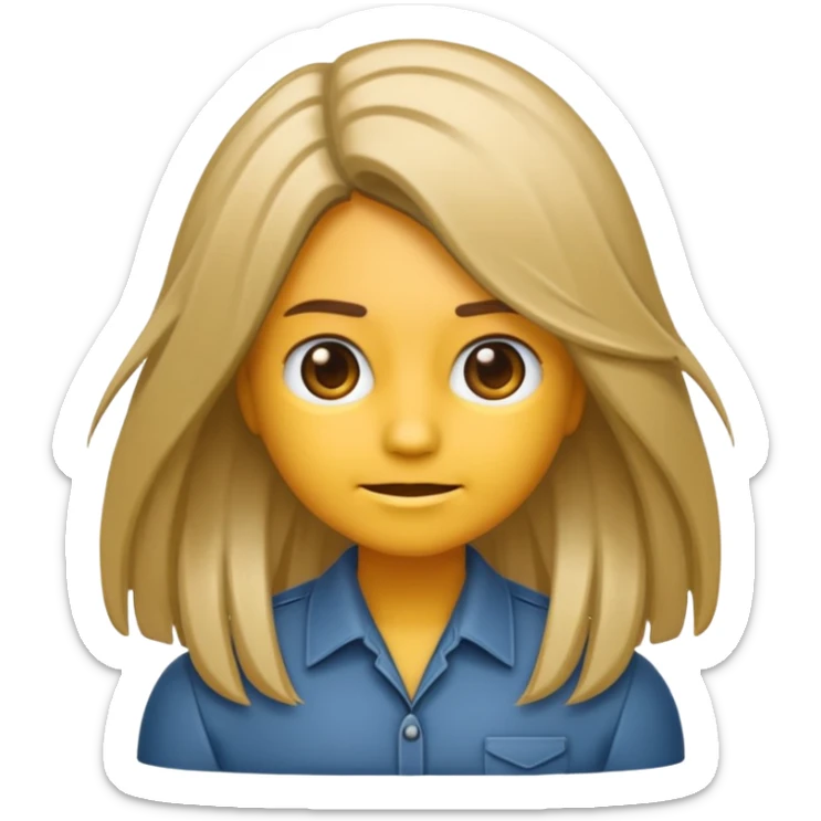 emoji de una persona que le estan haciendo mechas californianas sticker