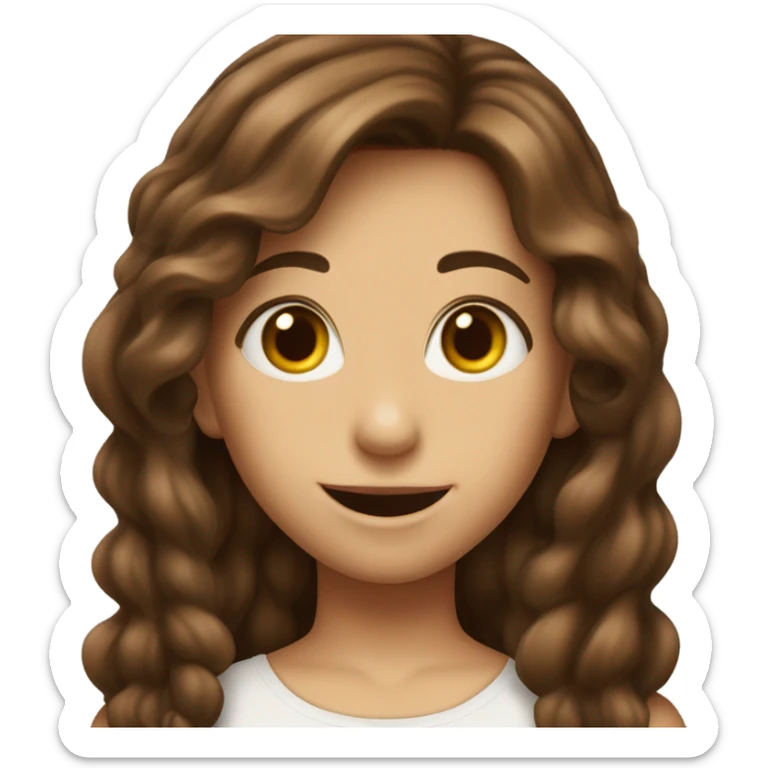 Girl with brown hair saying “I’m so excited for my party!” sticker