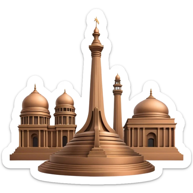 Cinematic Realistic Monas Landmark Emoji, depicted as the iconic National Monument rendered with crisp architectural detail and dynamic, urban lighting. sticker