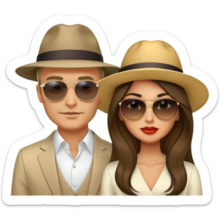 Couple having an adventure in Montenegro russian man and elegant  Latina girl  sticker