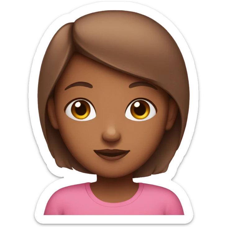 brown girl pink shirt lying to her friends   sticker