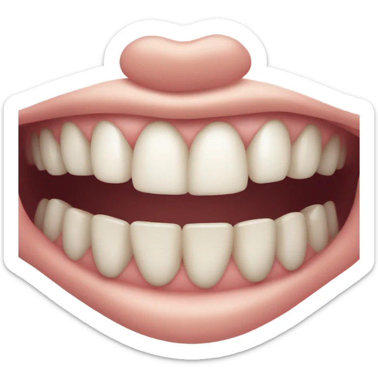 Bland and white picture of human mouth with grills sticker