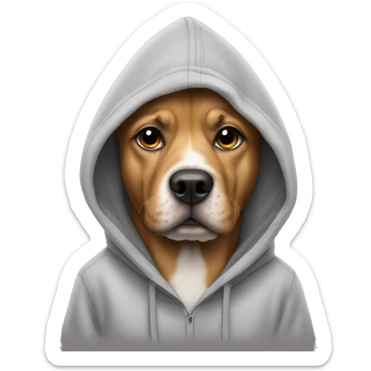 Dog wearing a hoodie sticker