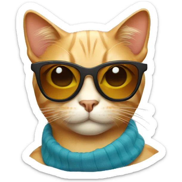Cat with sunglasses sticker