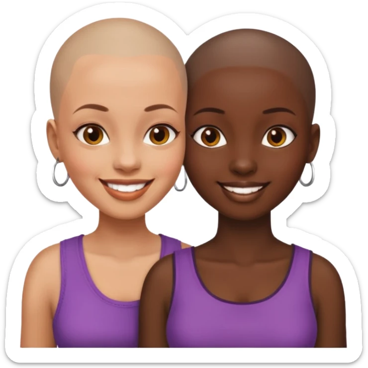 Ma meilleur amie et moi (femme) africaine cheveux rasé sticker