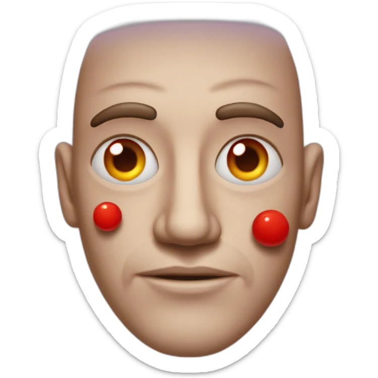 a red eyed man with big pupilas beacuse of acid sticker