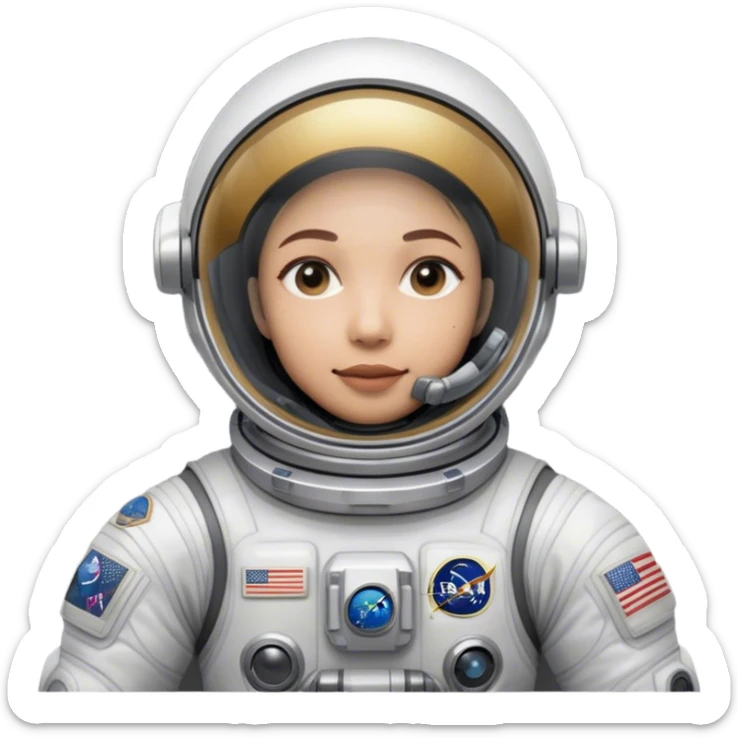 👨‍🚀 Cinematic Realistic Astronaut – A highly detailed depiction of an astronaut in a state-of-the-art space suit, floating weightlessly in the vast expanse of space. The reflective visor hides the face so we do not see the astronauts face, while intricate suit details and soft lighting create an immersive sense of realism. sticker