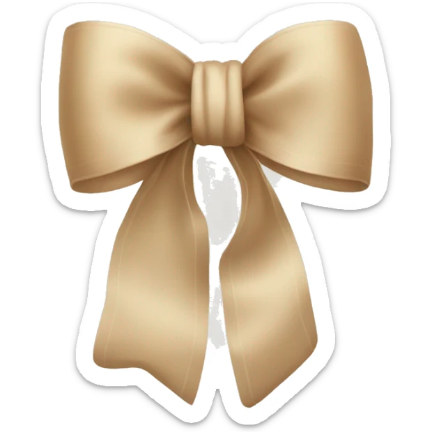 Beige bow sticker