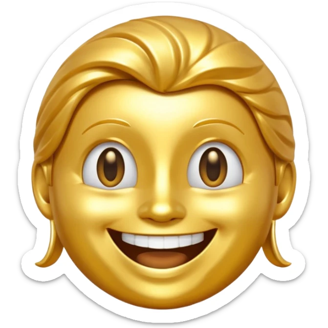 a golden vinyl, who is personified and is happy sticker