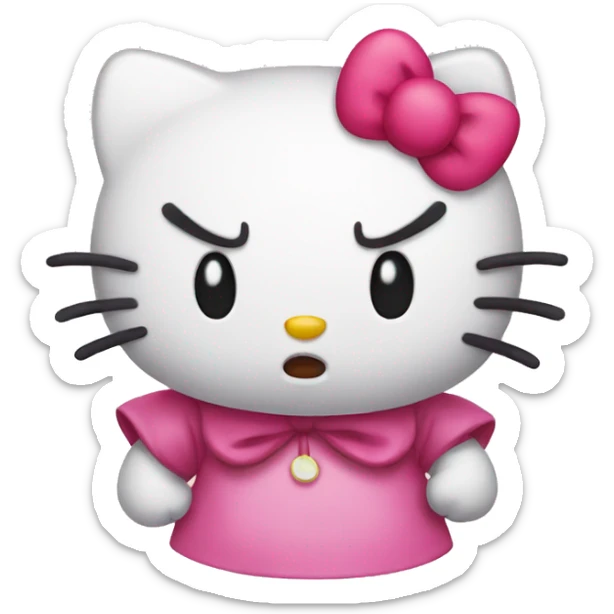 angry hello kitty sticker